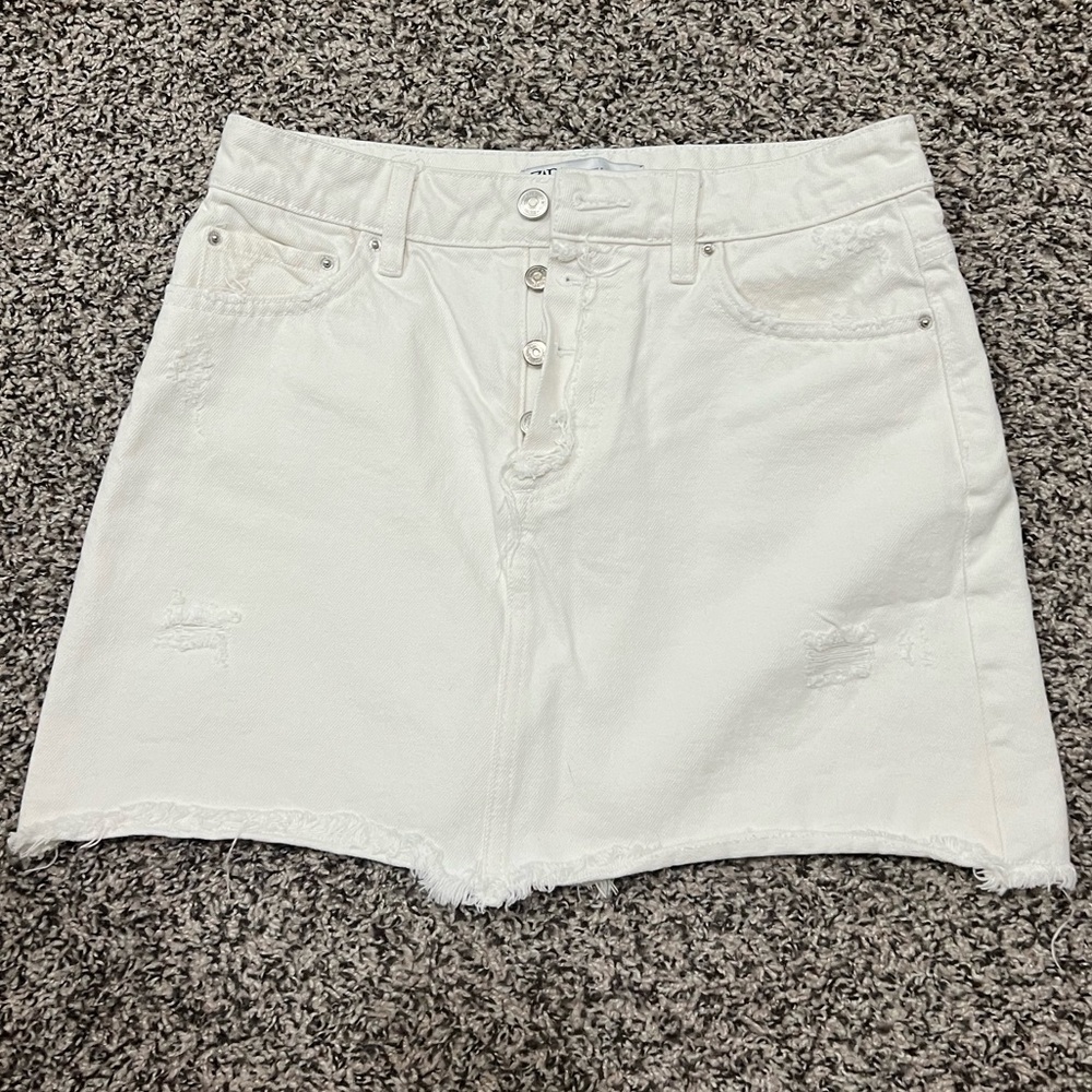 White Zara denim skirt